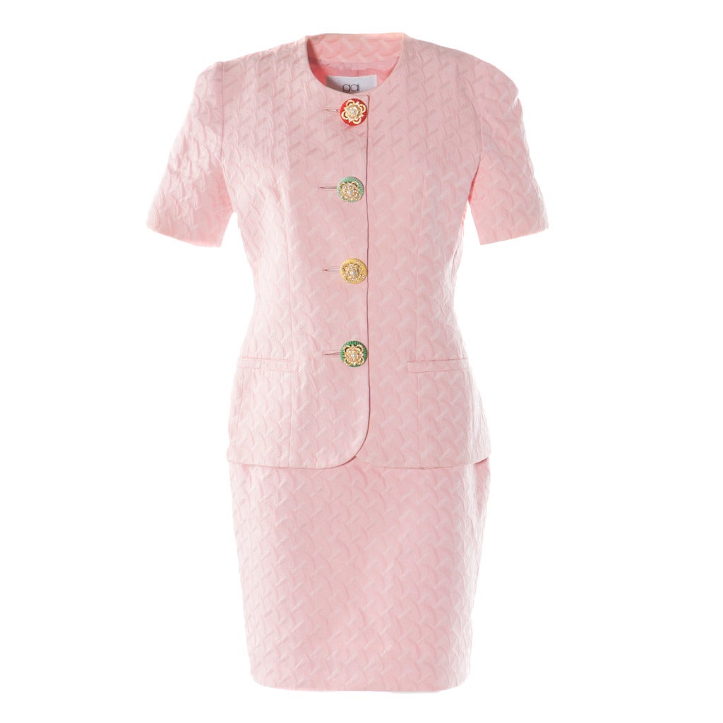 Gai Mattiolo Pink Skirt Suit