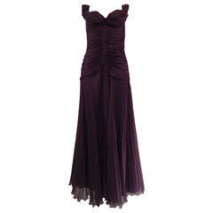Byblos Purple Silk Plissé Evening Dress, 2008 