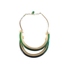 1950s Bozart Brass Emerald Colour Necklace