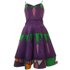 Vintage 1960s Livio De Simone Multicolored Dress