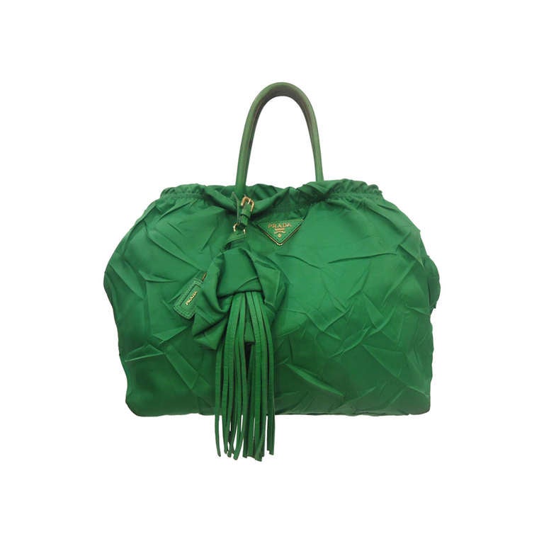 Prada Textile and Leather Handbag