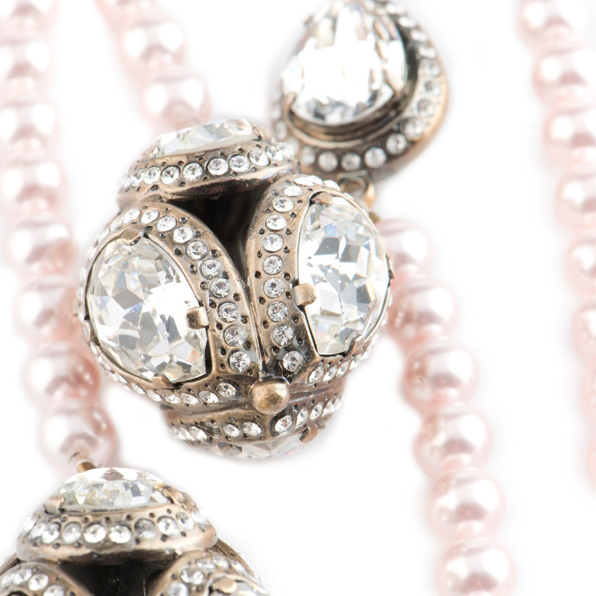 Valentino Garavani Rose Pearls and Strass Boules Necklace