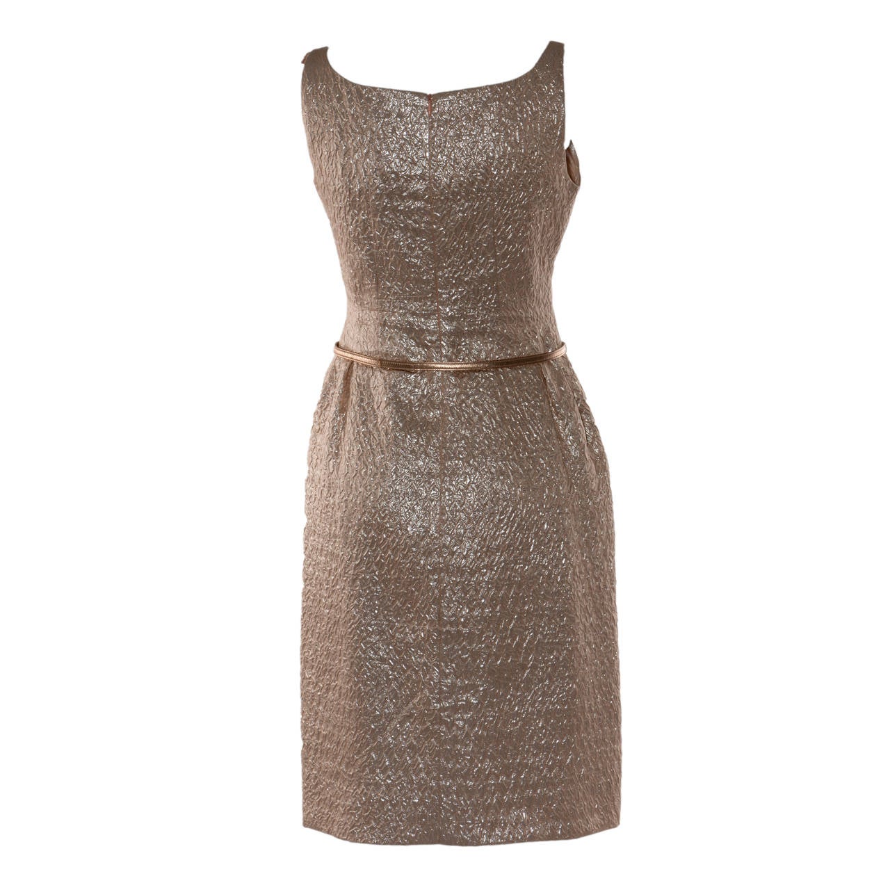 1990s Prada Rose Antique Embossed Silk Dress