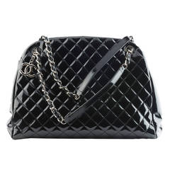 Chanel Black Large Patent Leather Just Mademoiselle Bag