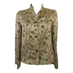 Vintage 1997 Prada Embroided Floral Silk Jacket