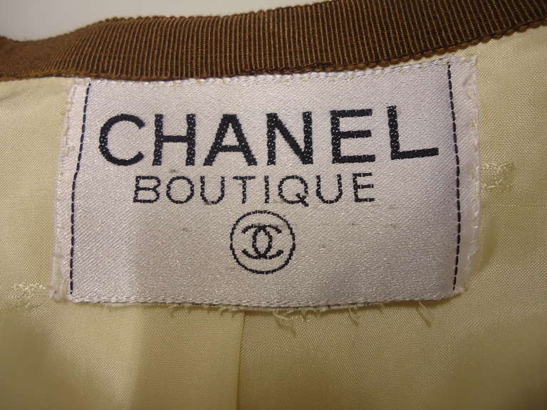 Chanel Boutique Beige Cotton Skirt Suit 3