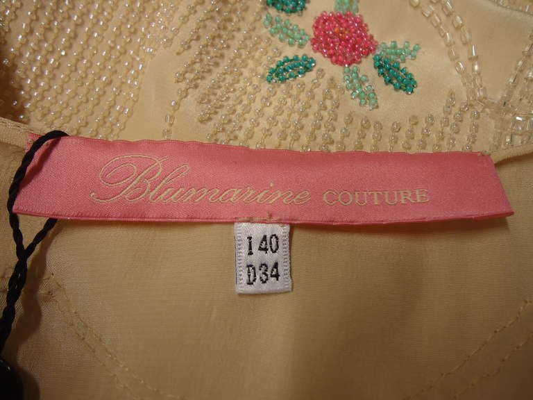 Blumarine Couture Handmade Embroidered Silk Dress at 1stDibs