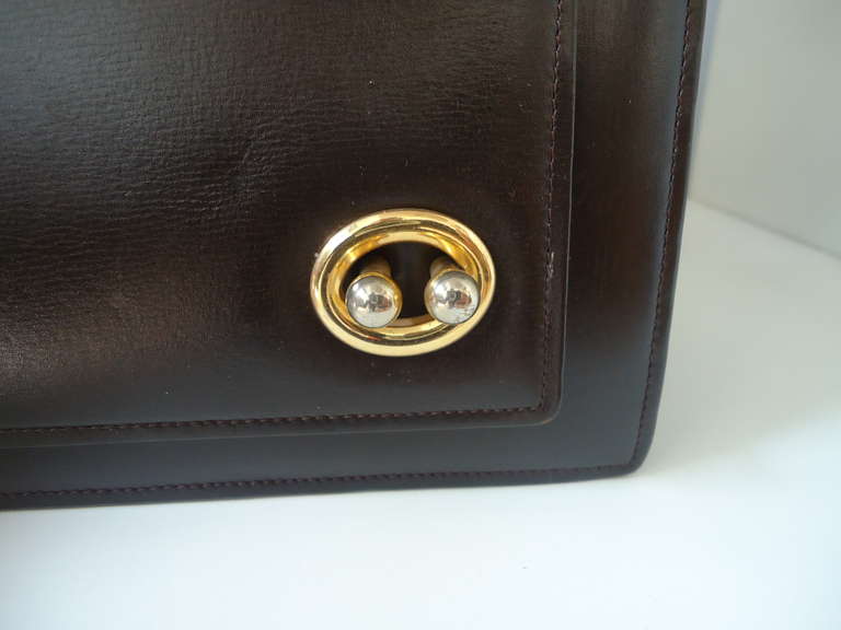 Women's 1950s Albanese Italy Dark Brown Leather Handbag