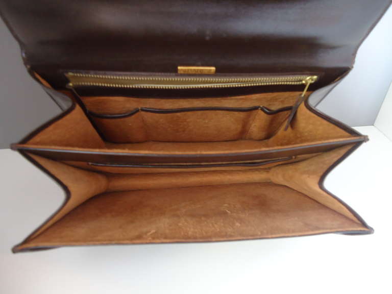 1950s Albanese Italy Dark Brown Leather Handbag 2