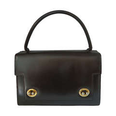 1950s Albanese Italy Dark Brown Leather Handbag