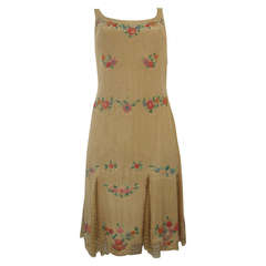 Blumarine Couture Handmade Embroidered Silk Dress