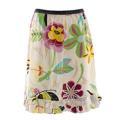 Gucci Multicolored Floral Silk Skirt