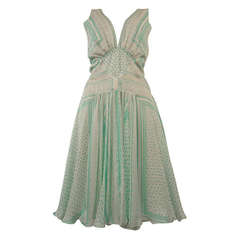 Roberto Cavalli Aqua Green Silk Cocktail Dress