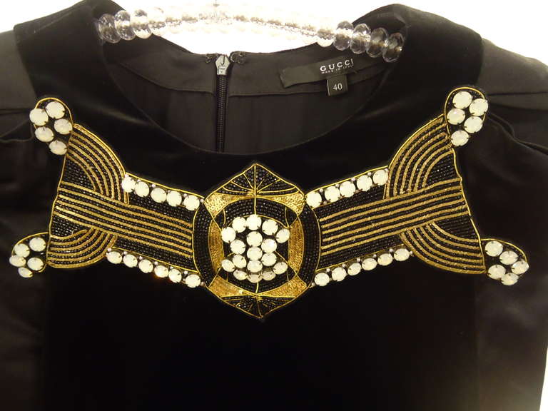 Noir Gucci - Robe en taffetas de velours noir en vente