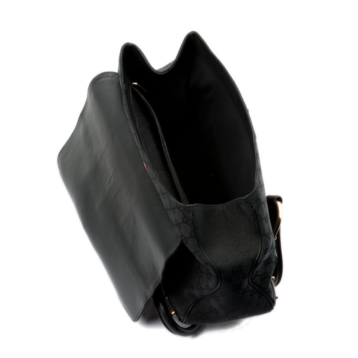 Gucci Striped Black and Fuchsia Textile Bag In Excellent Condition In Gazzaniga (BG), IT