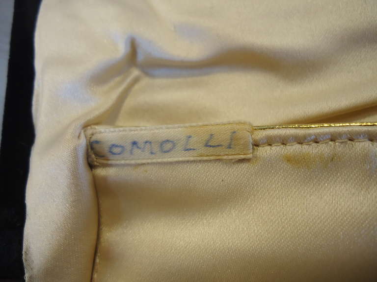 1930s Comolli Italy Handmade Embroidered Velvet Clutch 1