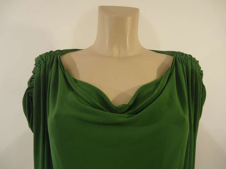 Lanvin Green Short Sleeve Dress In Excellent Condition In Gazzaniga (BG), IT