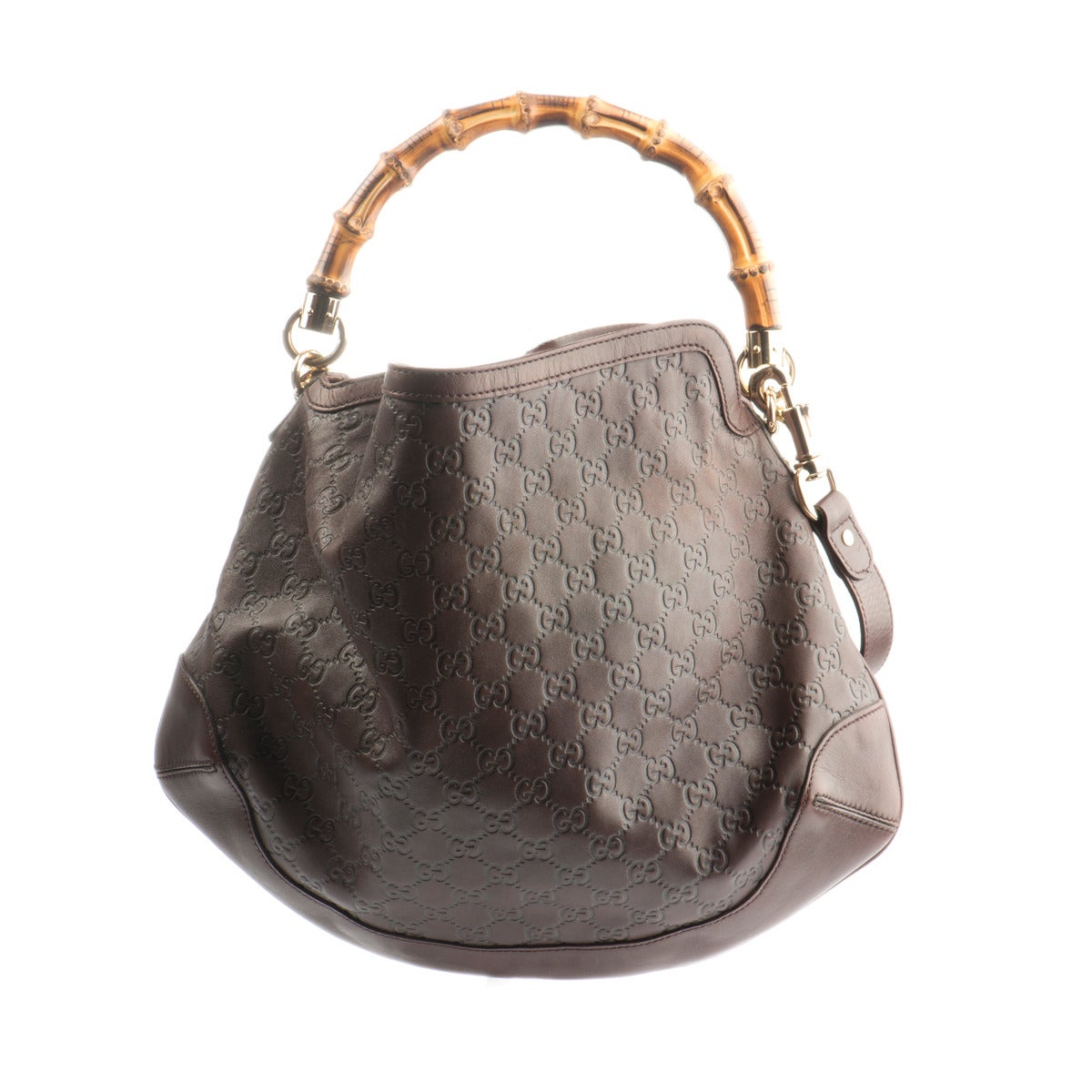 Gucci Bamboo Brown Guccissima Leather Bag at 1stDibs