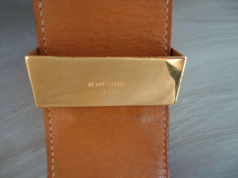 Hermés Collier De Chien Green Belt With Gold Hardware 3