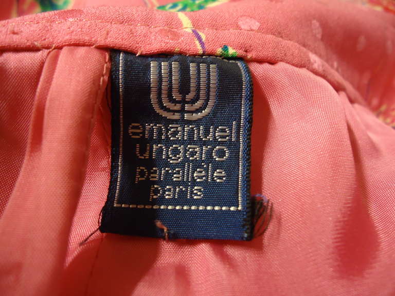 1990s Emanuel Ungaro Parallèle Paris Silk Skirt Suit 2