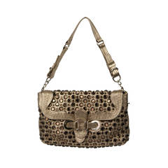 Sonia Rykiel Crystals and Leather Shoulder Bag