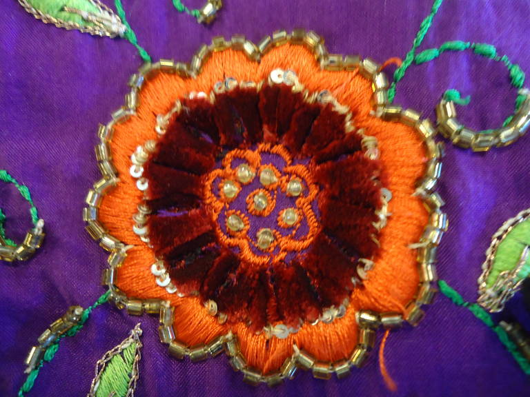 Purple Giuliana Cella Milan Embroidered Violet Silk Jacket
