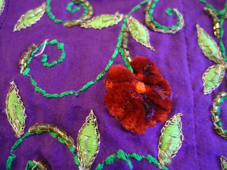 Women's Giuliana Cella Milan Embroidered Violet Silk Jacket