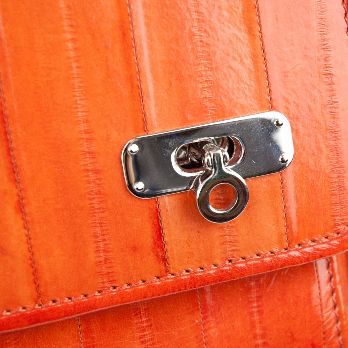 Trussardi Limited Edition Orange Eel Maxi Bag In New Condition In Gazzaniga (BG), IT