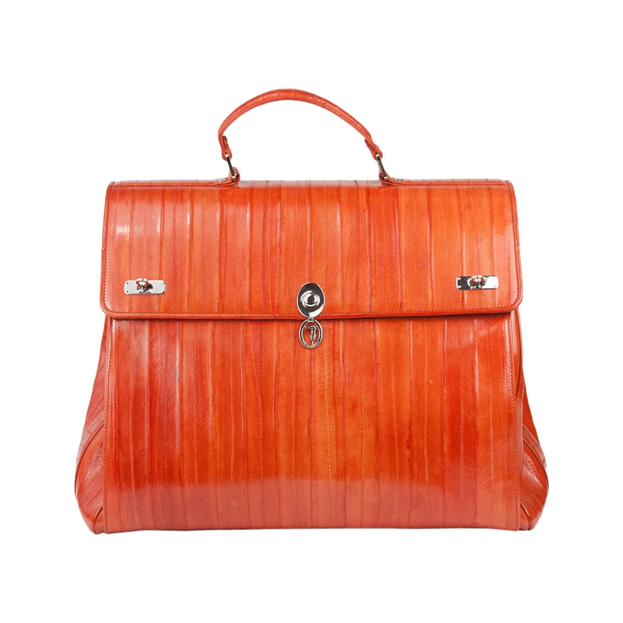 Trussardi Limited Edition Orange Eel Maxi Bag