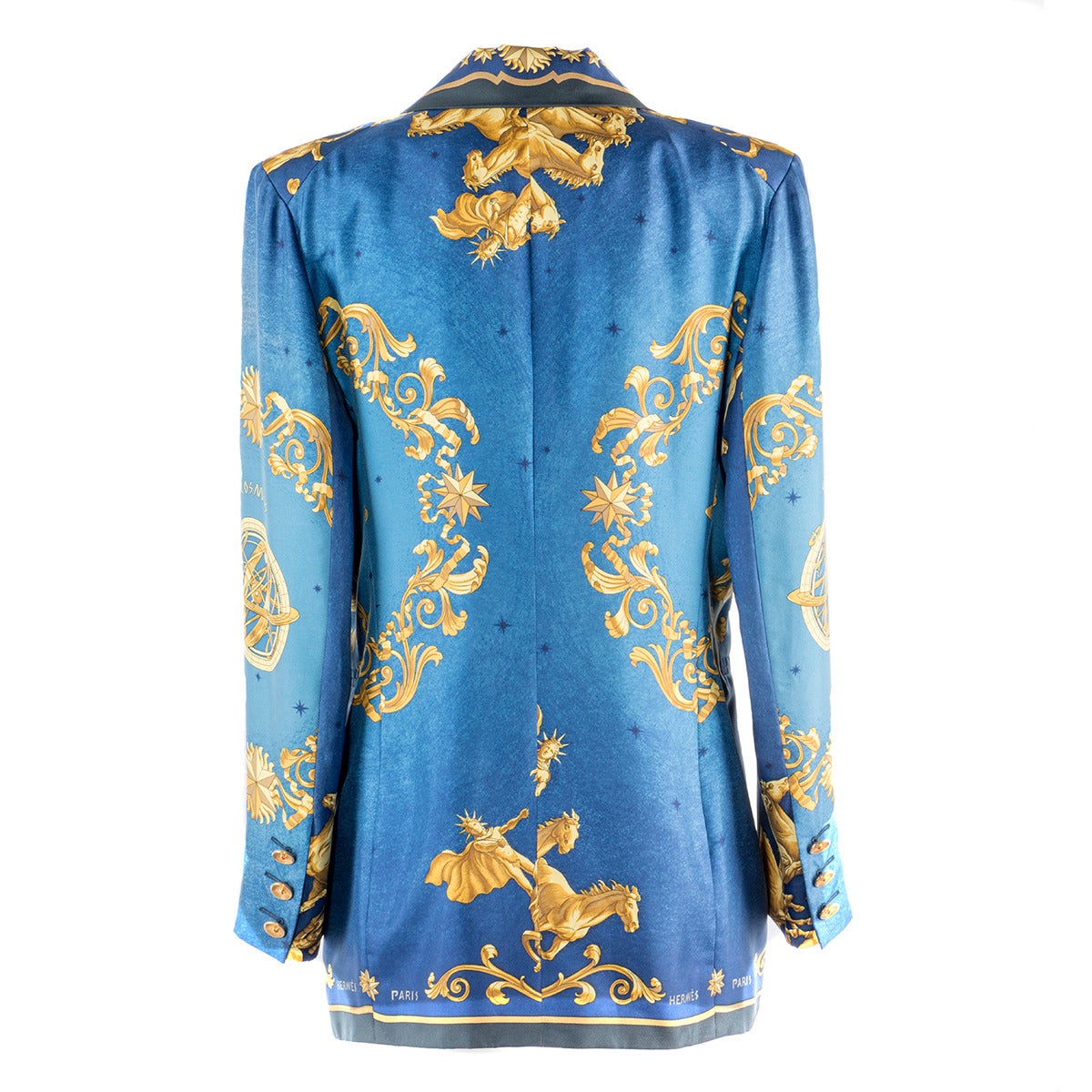 Vintage Hermès Cosmos Silk Jacket at 1stDibs