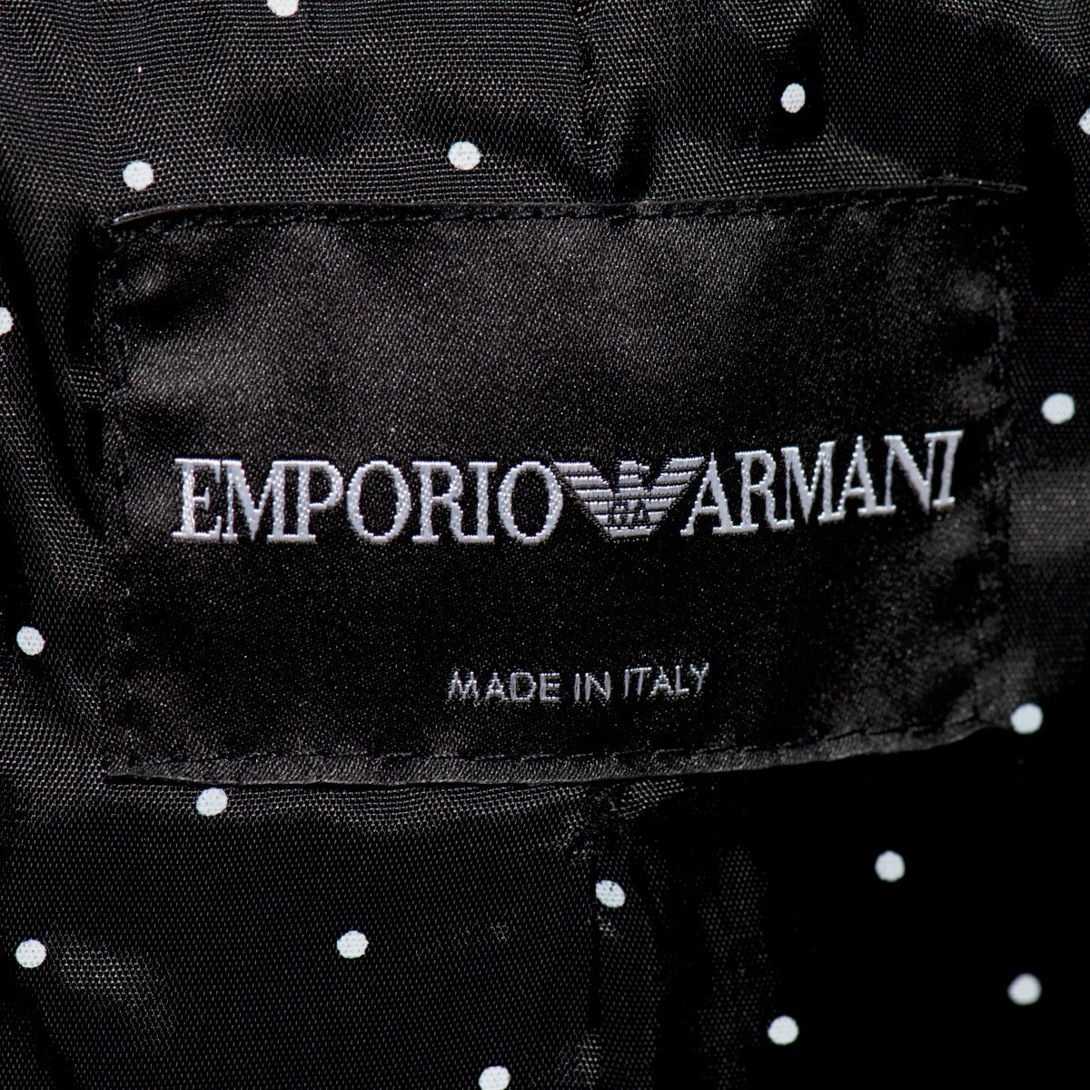 Women's Emporio Armani Black Cotton & Leather Jacket