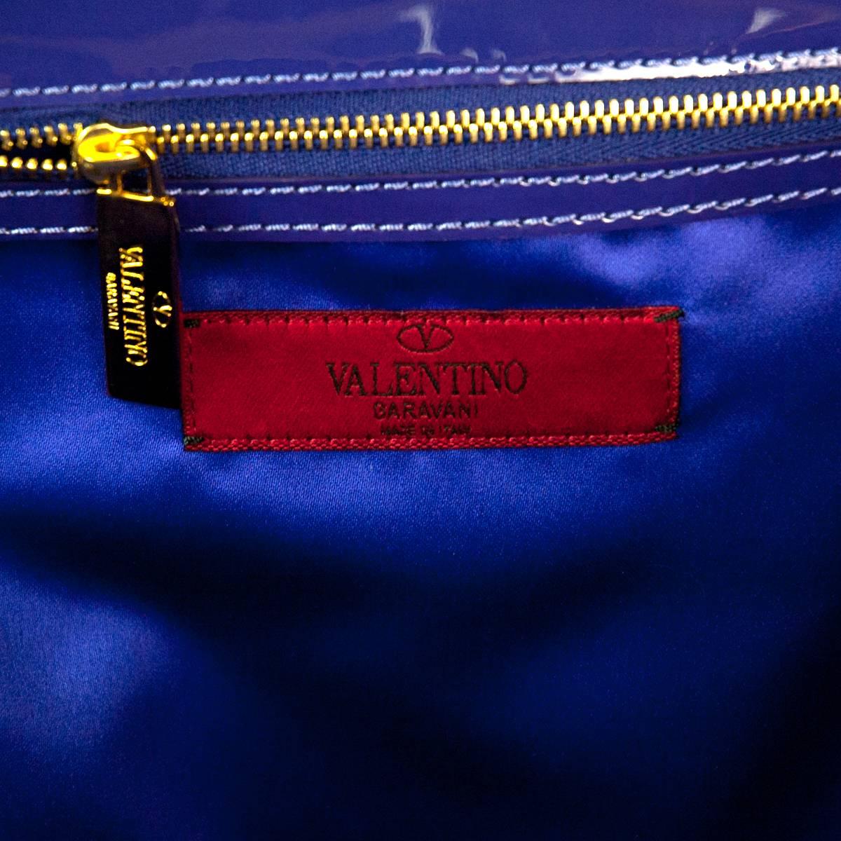 Valentino Garavani Perwinkle Patent Leather Bag For Sale at 1stDibs
