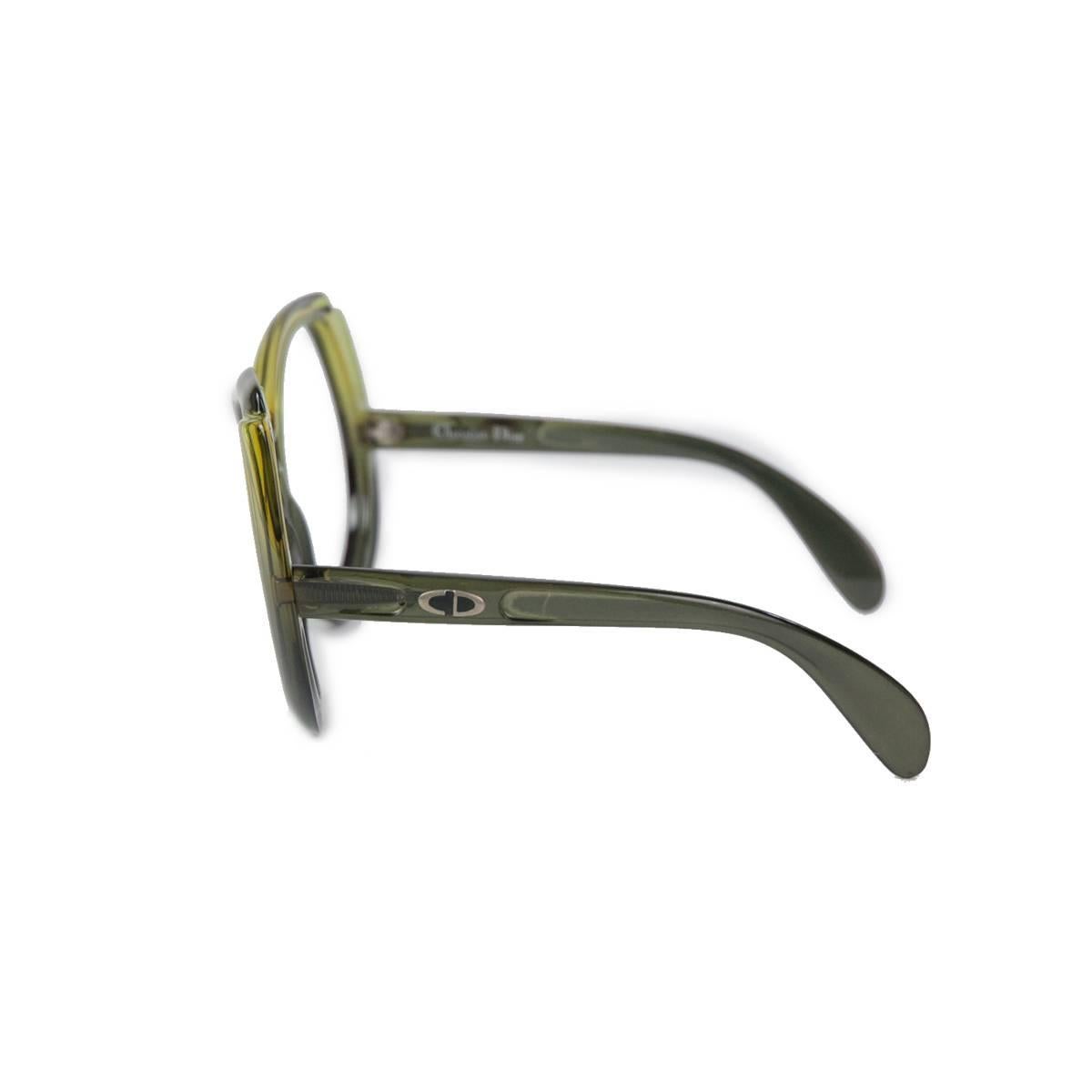 1970s Christian Dior Green Eyewear Frame In Excellent Condition In Gazzaniga (BG), IT