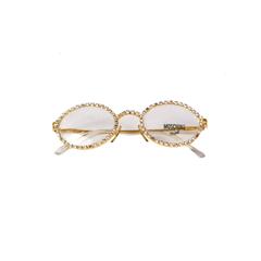Vintage Moschino by Persol Golden and Rhinestones Glasses
