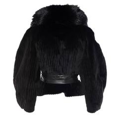 Gucci Black Mink and Fox Fur Jacket