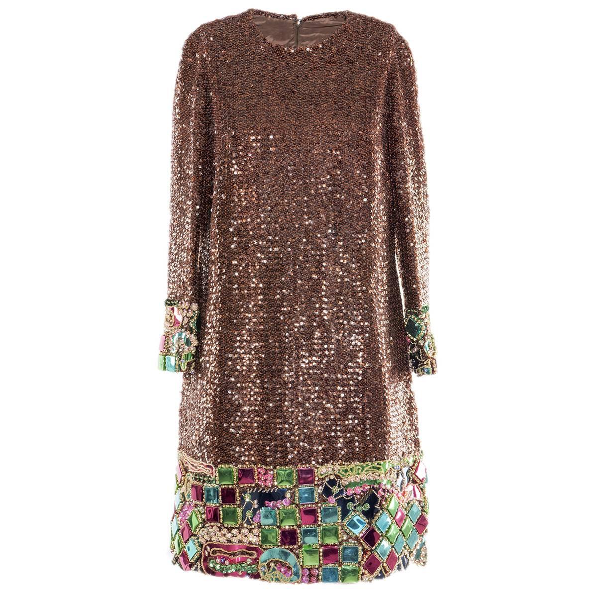 Italian Tailored Sequins Cocktail Dress