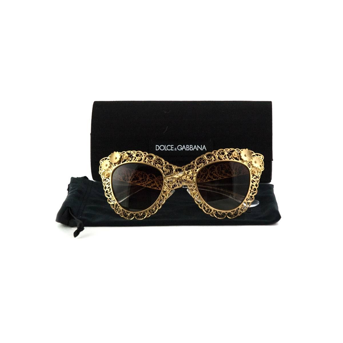 Women's Dolce & Gabbana Golden Filigree Sunglasses