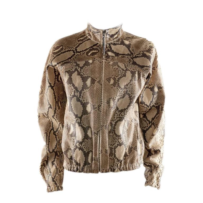Gucci Camel Real Python Jacket At, Gucci Fur Coat Snakeskin