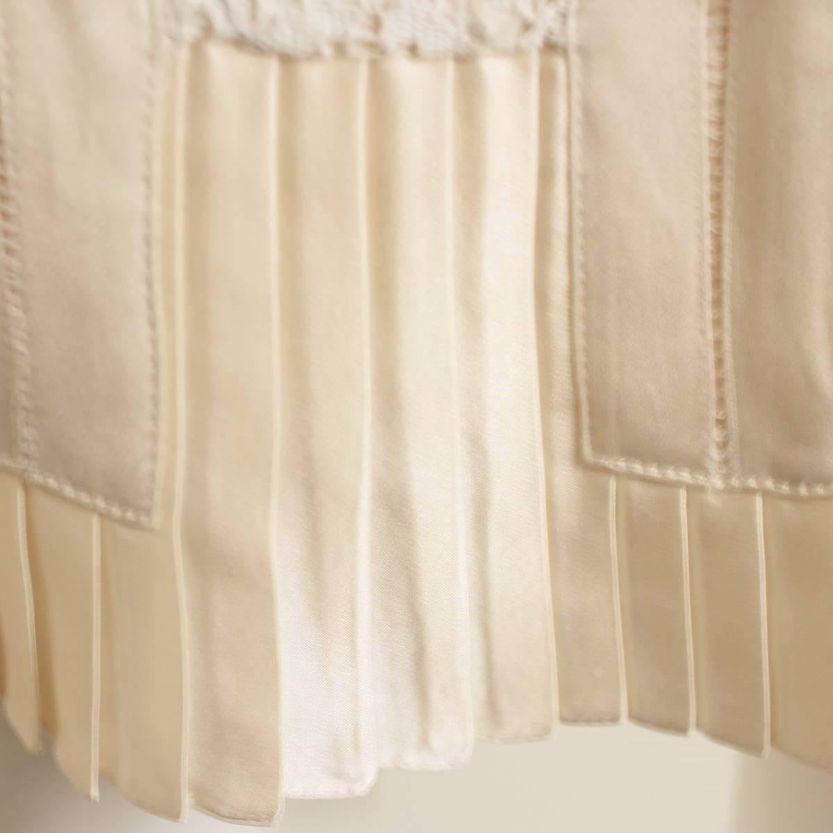 Beige Dolce & Gabbana Lace Silk Skirt Size 42