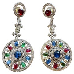 Carlo Zini Milano Emerald, Ruby and Sapphire Like Crystal Pendants