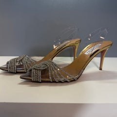 Aquazzura Crystal Gatsby Slingback Shoe IT 39