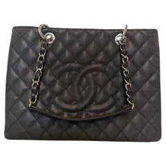 2012 Chanel Black GST Grand Shopping Tote Bag