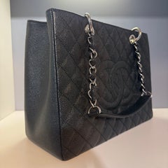 2012 Chanel Black GST Grand Shopping Tote Bag