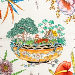 1980s Gucci  "Floral" Silk Carré Scarf