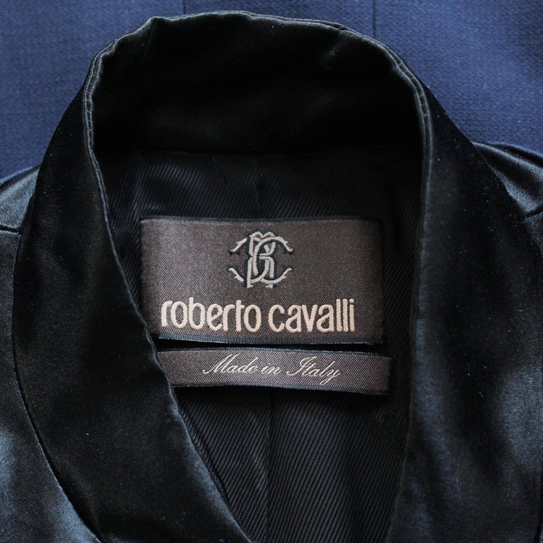 Roberto Cavalli Silk and Satin Jacket 42 For Sale at 1stDibs