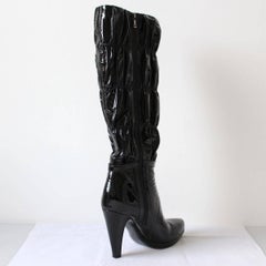 Prada Black Patent Boots 38