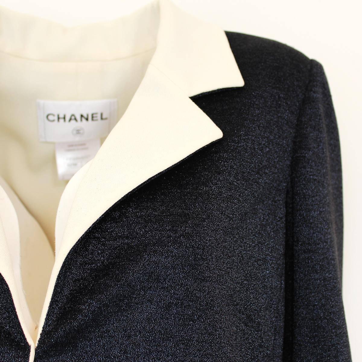Chanel Blue Metal color Jacket   In Excellent Condition In Gazzaniga (BG), IT