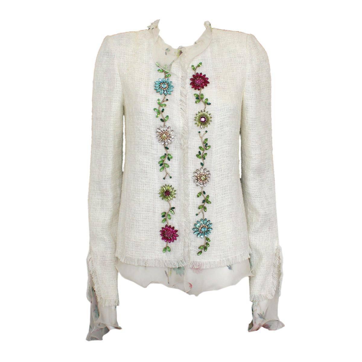 Emanuel Ungaro Floral print Jewel Jacket   For Sale