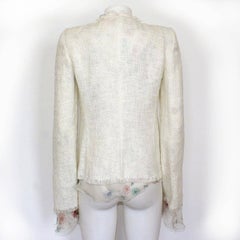 Emanuel Ungaro Women's Floral Print Jacket, Cotton-Linen Blend FR 38 / IT42