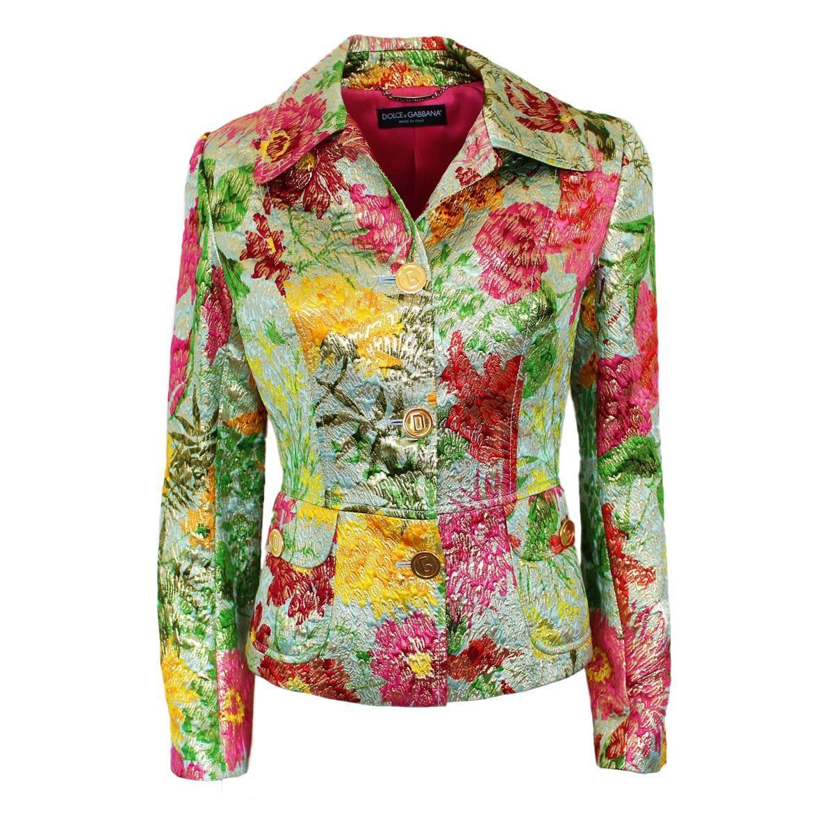 Dolce & Gabbana Embossed mixed textile Floral pattern Special Piece Jacket 
